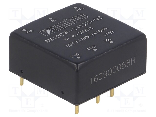 Converter: DC/DC; 10W; Uin: 9÷36V; Uout: 12VDC; Uout2: -12VDC; 1"x1"