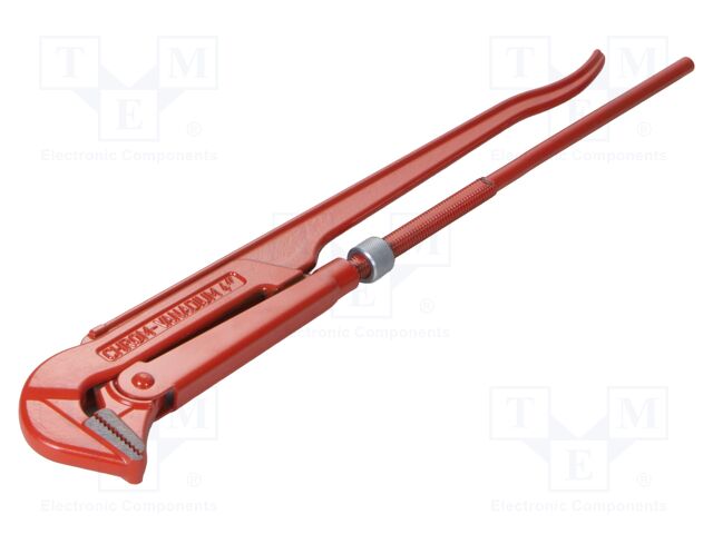Wrench; adjustable; Jaw capacity: 140mm; Overall len: 744mm; red