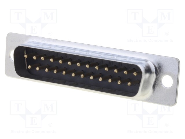 D-Sub; PIN: 25; plug; male; soldering; for cable; gold flash; 250V