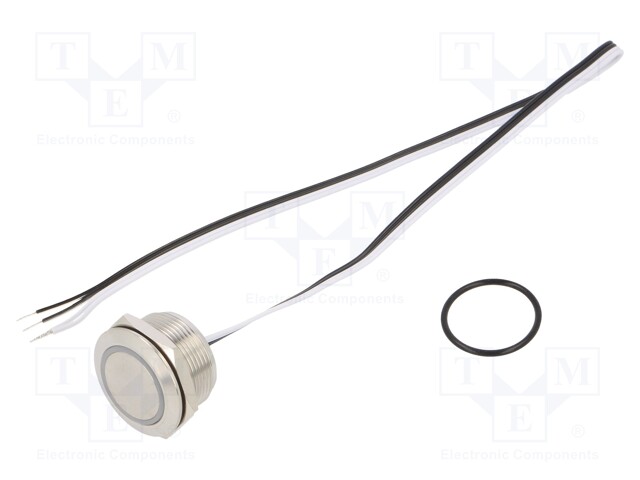 Switch: vandal resistant; Pos: 2; SPST-NO; 50mA/24VDC; IP65; white