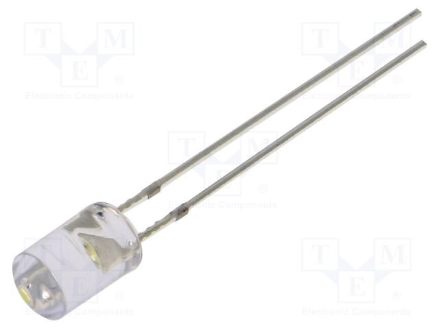 LED; white cold; 5mm; 330mcd; 100°; Front: flat; 2.8÷3.4VDC
