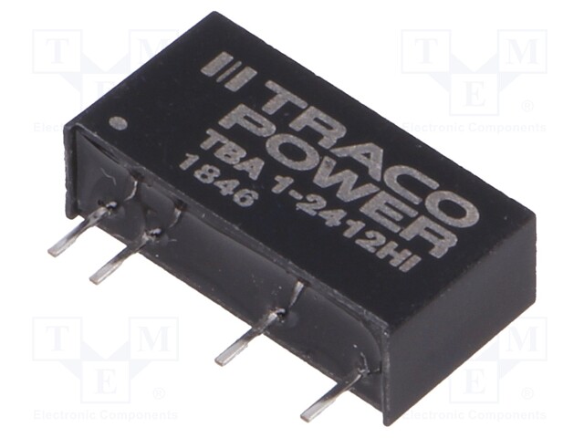 Converter: DC/DC; 1W; Uin: 21.6÷26.4V; Uout: 12VDC; Iout: 84mA; SIP7