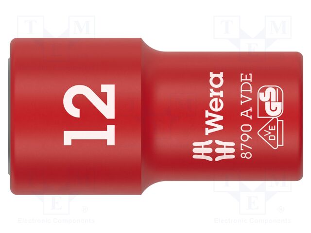 Socket; 6-angles,insulated,socket spanner; HEX 12mm; 1/4"; 1kVAC