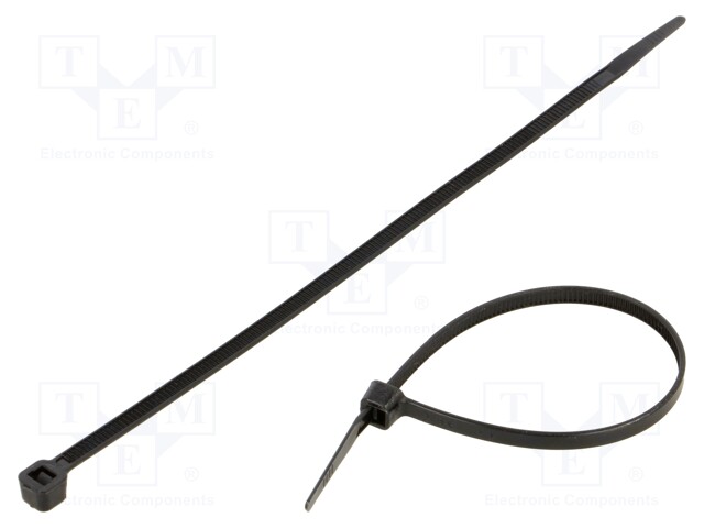 Cable tie; L: 200mm; W: 4.8mm; polyamide; 220N; black; 100pcs.