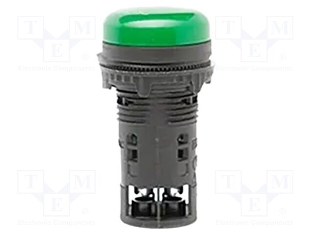 Control lamp; ELPI; Illumin: LED; Ø22.5mm; IP65; green; Kind: flat