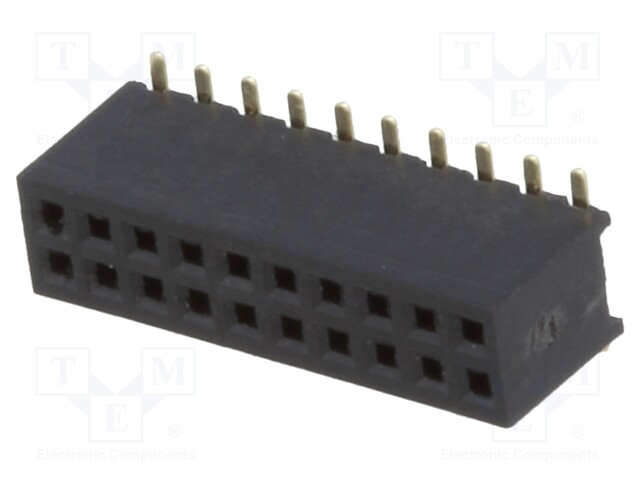 Socket; pin strips; female; PIN: 20; straight; 1.27mm; SMT; 2x10