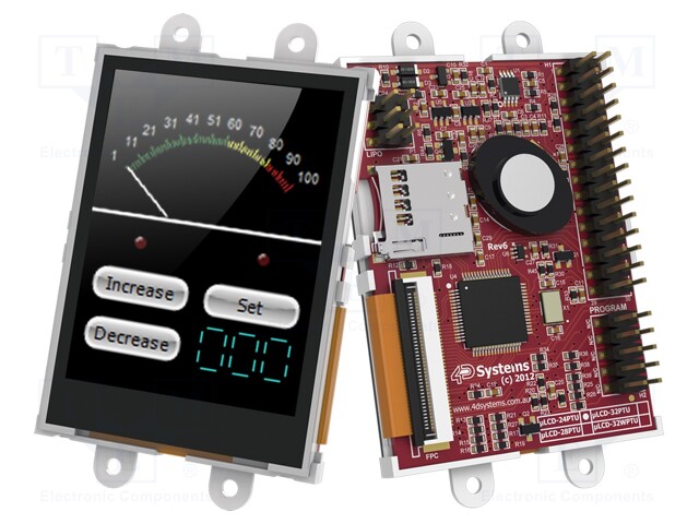 Display: TFT; 2.4"; 240x320; Window dimensions: 36.72x48.96mm