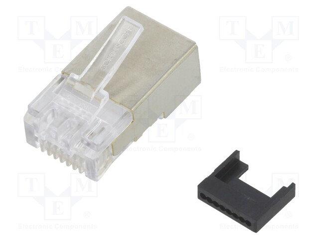 Plug; RJ45; PIN: 8; Cat: 5e; shielded,with conductor guide