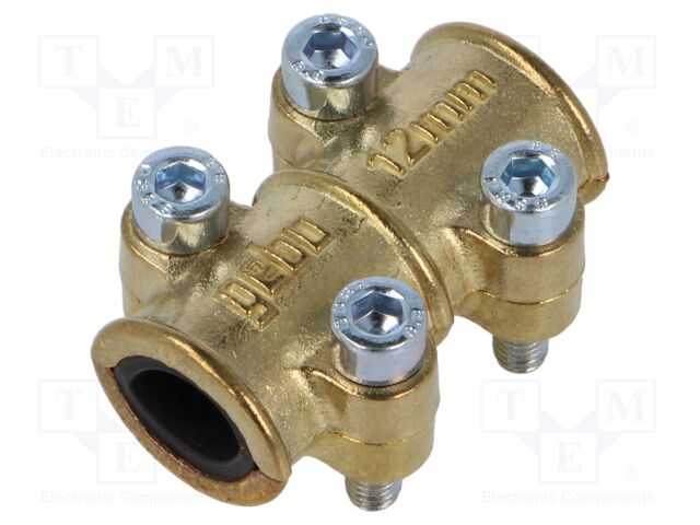 Splice terminal: fixing clamp; repair; brass; BRASS; 12mm