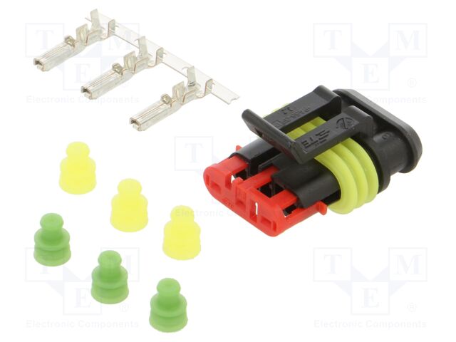 Connector: wire-wire; plug; female; Superseal 1.5; 24VDC; PIN: 3