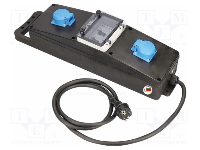 Electric switchboard; 3G2.5mm2; mobile,with holder; Sockets: 2