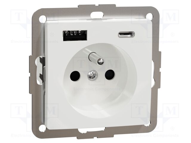 E-type socket; 250VAC; IP20; plaster embedded,in mounting box