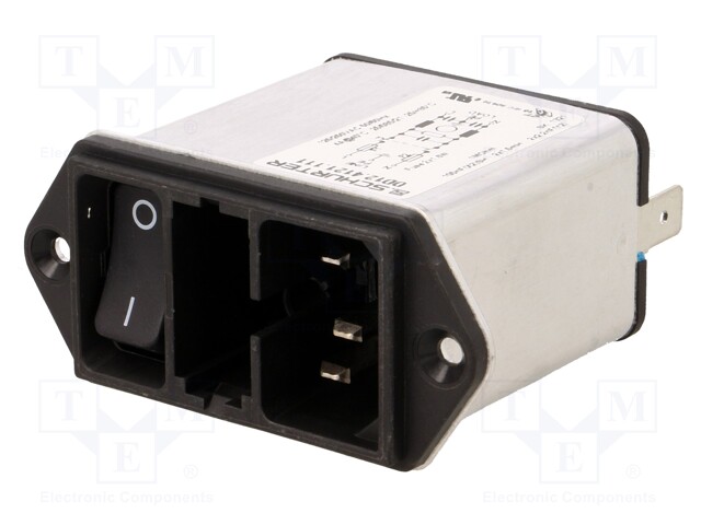 Connector: AC supply; socket; male; 4A; 250VAC; IEC 60320; 1.5mH