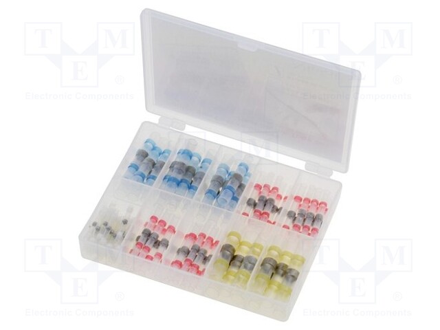 Kit: self-soldering sleeve wire splices; insulated; 90pcs.