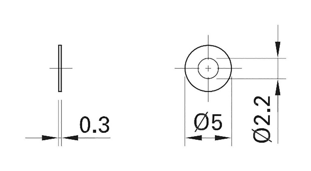 Accessories: washer; Thread: M2