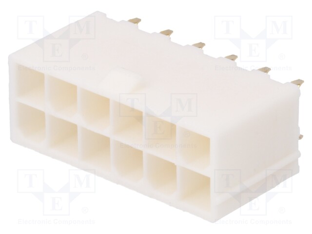Socket; wire-wire/PCB; male; Minitek Pwr4.2; 4.2mm; PIN: 12; THT