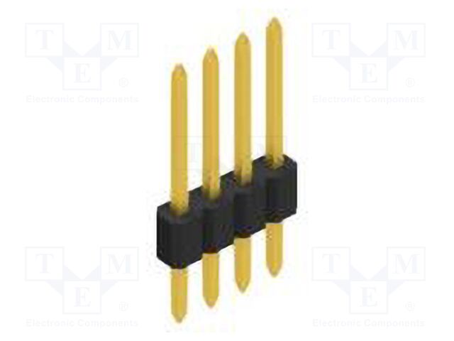 Connector: pin strips; pin header; male; PIN: 4; 1.27mm; THT; 1x4