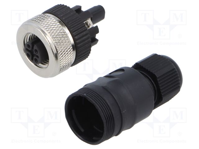 Connector: M12; plug; female; straight; PIN: 5; 0.75mm2; 30V; 4A; IP67