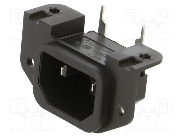 Connector: AC supply; socket; male; 10A; 250VAC; IEC 60320; C14 (E)