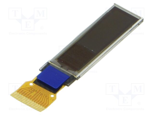 Display: OLED; graphical; 0.87"; 128x32; 29x8.7x1.25mm; 100cd/m2