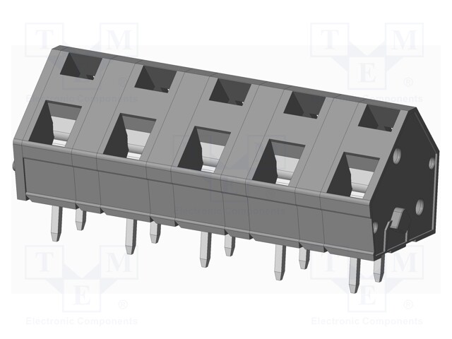 Connector: PCB terminal block; terminal; angled 45°; on PCBs