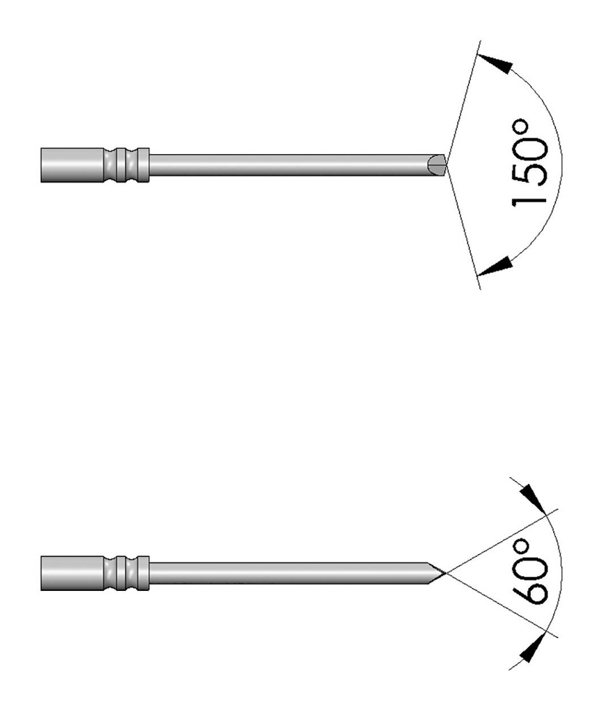 Test needle; Operational spring compression: 4.3mm; 2A; Ø: 0.5mm
