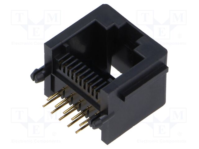 Socket; RJ50; PIN: 10; Layout: 10p10c; THT; angled