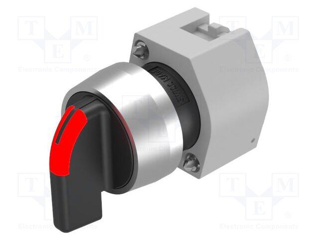 Switch: rotary; 22mm; Stabl.pos: 2; white/black; BA9S,LED; IP65