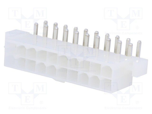 Socket; wire-board; male; MF42; 4.2mm; PIN: 20; THT; mounting holes