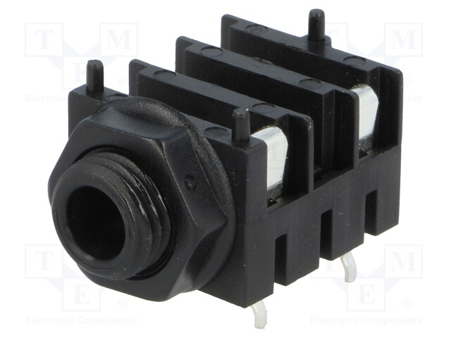 Socket; Jack 6,35mm; female; mono; with on/off switch; angled 90°