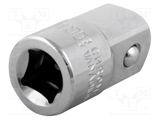Adapter; 1/2",3/8" square; Chrom-vanadium-molybdenum steel