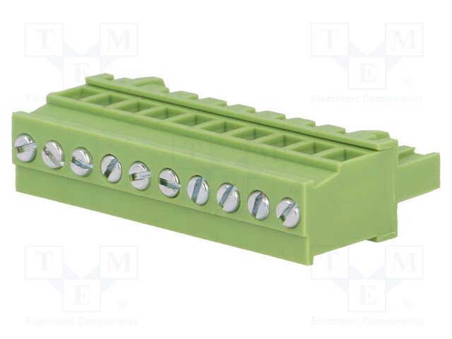 Pluggable terminal block; 5mm; ways: 10; angled 90°; plug; female