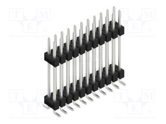 Connector: pin strips; pin header; male; PIN: 22; 2.54mm; SMT; 2x11