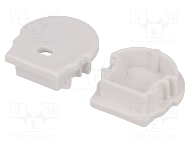 Cap for LED profiles; white; ABS; Application: UNI12; V: with hole