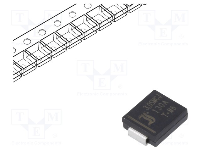 Diode: transil; 3kW; 144÷160V; 14.3A; unidirectional; SMC
