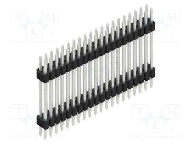 Connector: pin strips; pin header; male; PIN: 40; 1.27mm; THT; 2x20