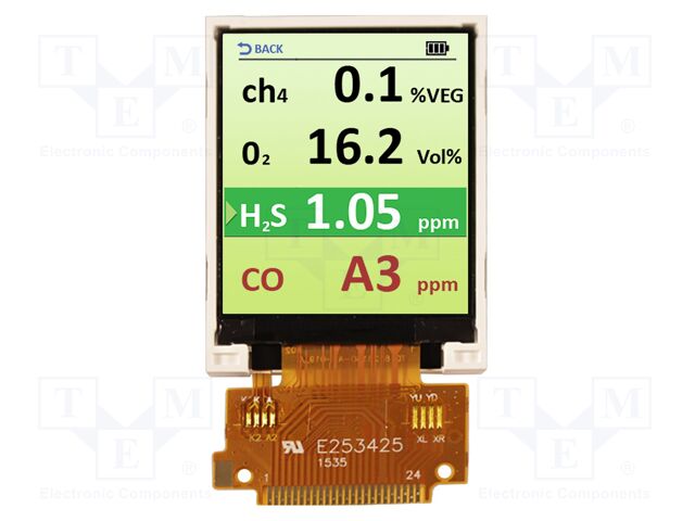 Display: TFT; 128x160; Illumin: LED; Window dimensions: 29x36mm