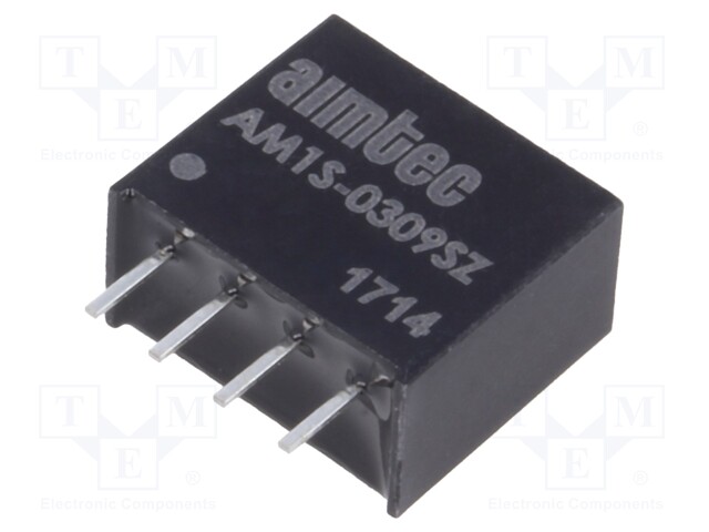 Converter: DC/DC; 1W; Uin: 2.97÷3.63V; 9VDC; Iout: 111mA; SIP4; 1.8g