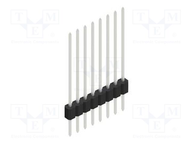 Connector: pin strips; pin header; male; PIN: 8; 1.27mm; THT; 1x8