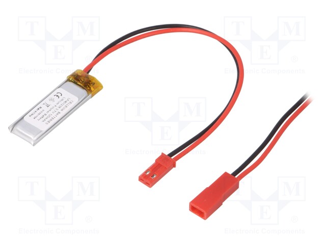 Re-battery: Li-Po; 3.7V; 120mAh; Leads: cables; 4x12x35mm