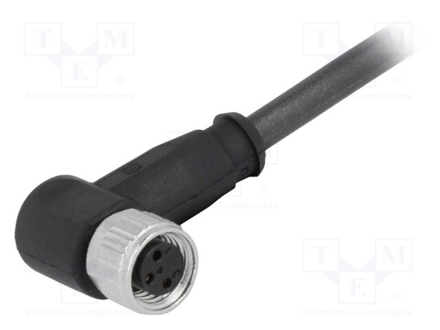 Connector: M8; female; PIN: 3; angled 90°; with lead; plug; 1.5m; TPU