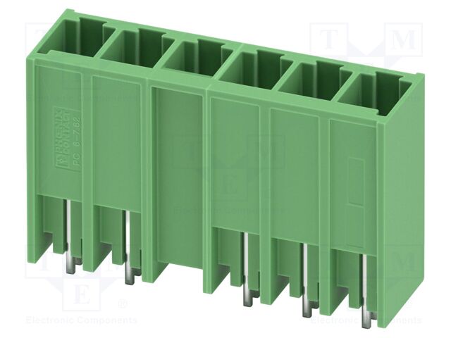 PCB headers, nominal cross section: 6 mm?, color: green, nom