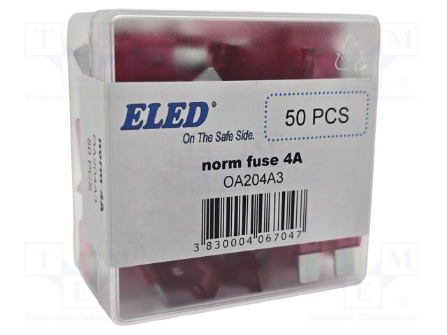 Fuse: fuse; 4A; 32VDC; automotive; 19.2mm