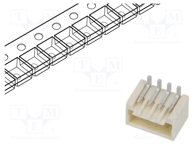 Connector: wire-board; Pico-SPOX; PIN: 4; SMT; vertical; socket