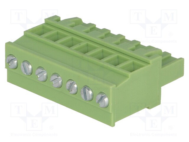 Pluggable terminal block; 5mm; ways: 7; angled 90°; plug; female