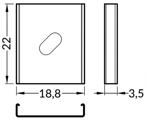 Flexible mounting plate Y; natural; stainless steel