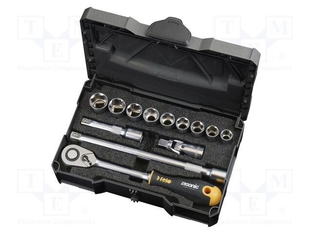 Wrenches set; 6-angles,socket spanner; ERGONIC®; 13pcs.