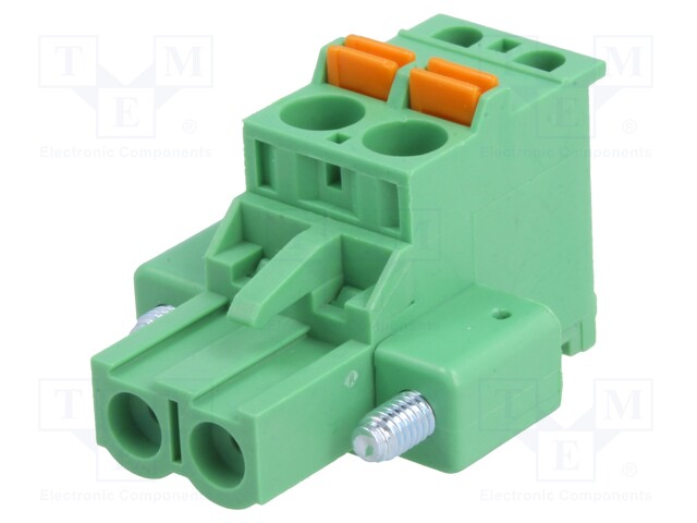 Pluggable terminal block; 5mm; ways: 2; angled 90°; plug; female