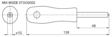 Test acces: assembly tool; 138mm; 973939000