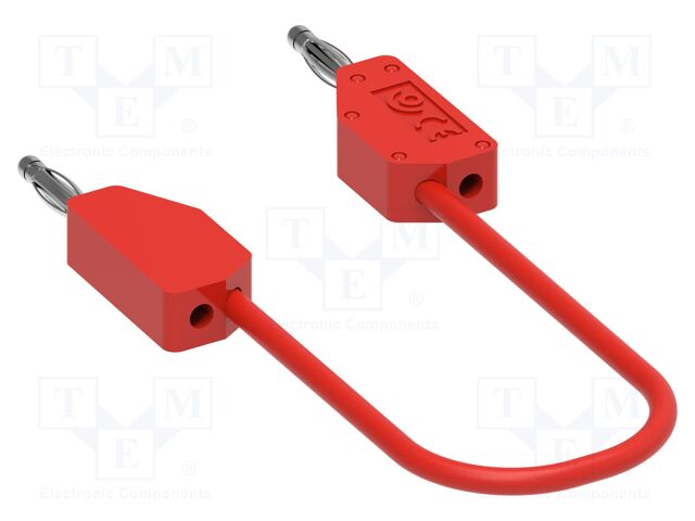 Test lead; 60VDC; 30VAC; 6A; banana plug 2mm,both sides; Len: 0.5m